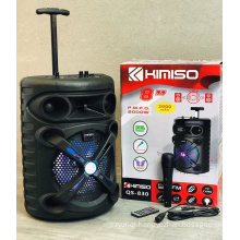 QS-830 8 Inch Speaker Outdoor Portable Trolley Speaker DJ Speaker System Subwoofer Sound Box With LED Light KIMISO